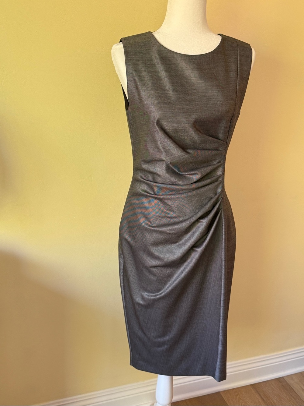 MaxMara Gray Ruched Midi Dress - Picture 2 of 11